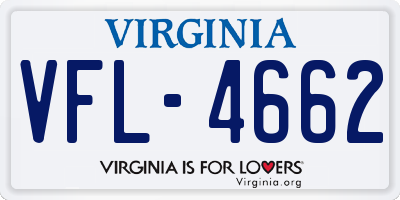 VA license plate VFL4662