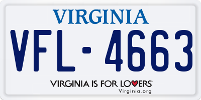 VA license plate VFL4663
