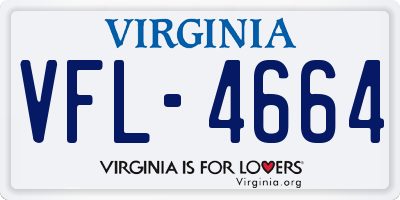VA license plate VFL4664