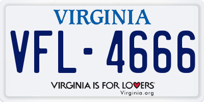 VA license plate VFL4666