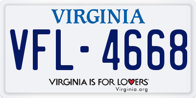 VA license plate VFL4668