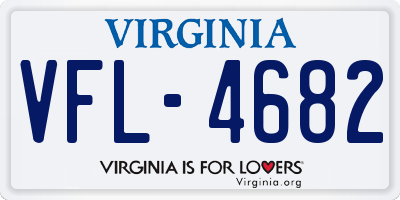 VA license plate VFL4682