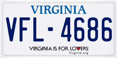 VA license plate VFL4686