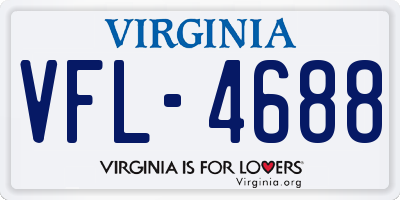 VA license plate VFL4688