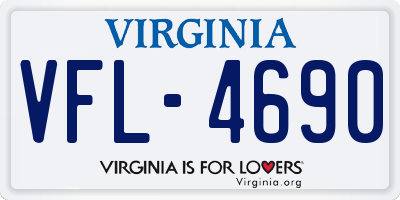 VA license plate VFL4690