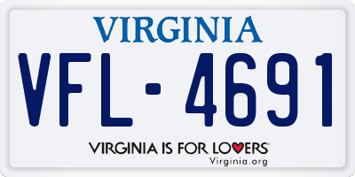 VA license plate VFL4691