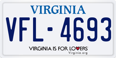 VA license plate VFL4693