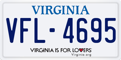 VA license plate VFL4695