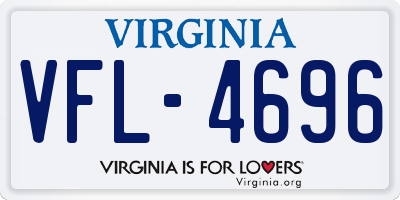VA license plate VFL4696