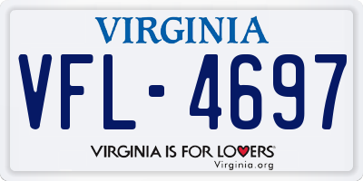 VA license plate VFL4697