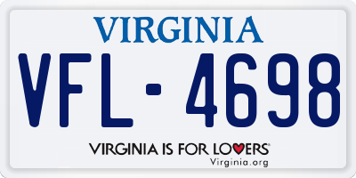 VA license plate VFL4698