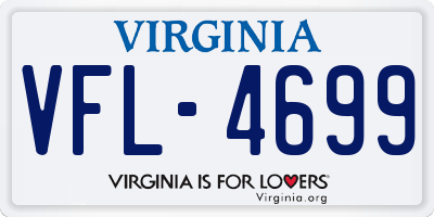 VA license plate VFL4699