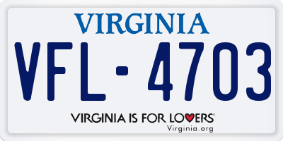 VA license plate VFL4703