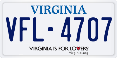 VA license plate VFL4707