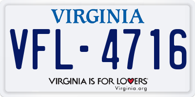 VA license plate VFL4716