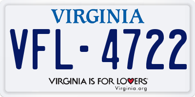 VA license plate VFL4722
