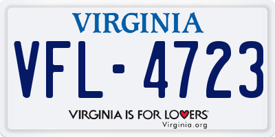VA license plate VFL4723
