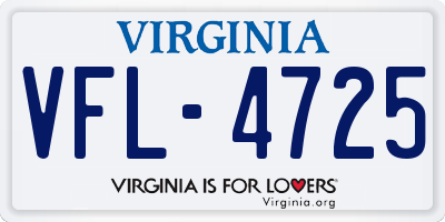 VA license plate VFL4725