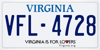 VA license plate VFL4728
