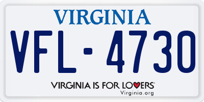 VA license plate VFL4730