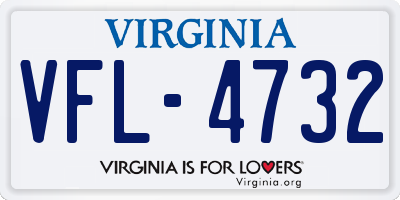 VA license plate VFL4732