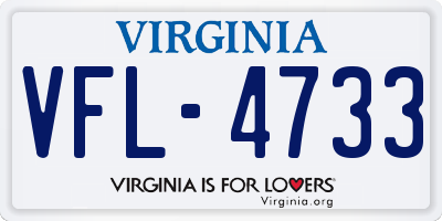 VA license plate VFL4733