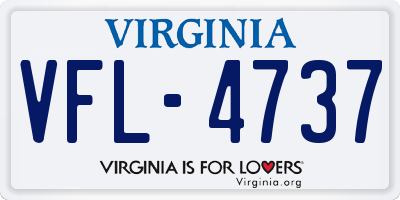 VA license plate VFL4737