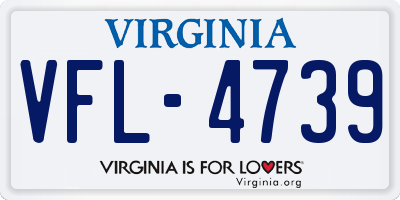 VA license plate VFL4739