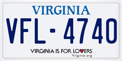 VA license plate VFL4740