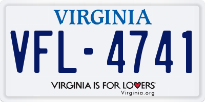 VA license plate VFL4741