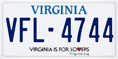 VA license plate VFL4744