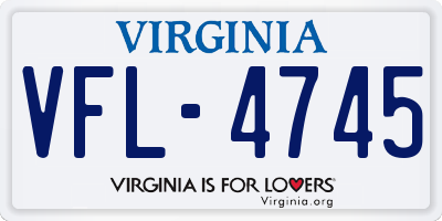 VA license plate VFL4745