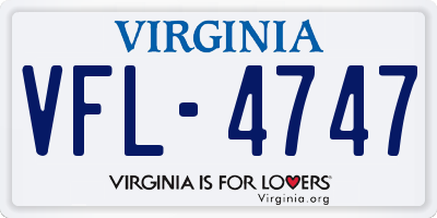 VA license plate VFL4747