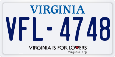 VA license plate VFL4748