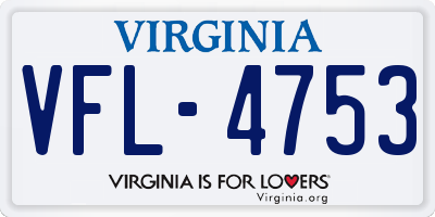 VA license plate VFL4753