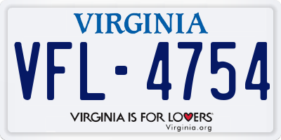 VA license plate VFL4754