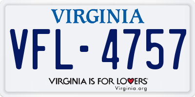 VA license plate VFL4757