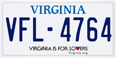 VA license plate VFL4764
