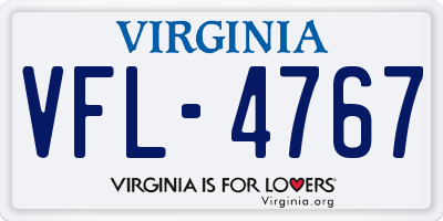 VA license plate VFL4767