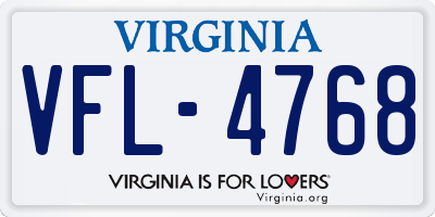 VA license plate VFL4768