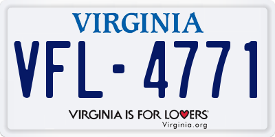 VA license plate VFL4771