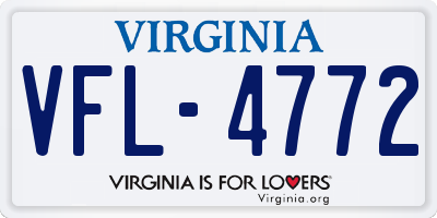 VA license plate VFL4772