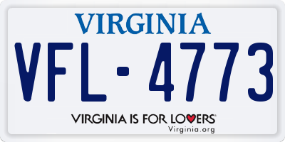 VA license plate VFL4773