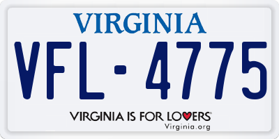 VA license plate VFL4775