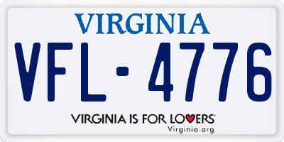 VA license plate VFL4776