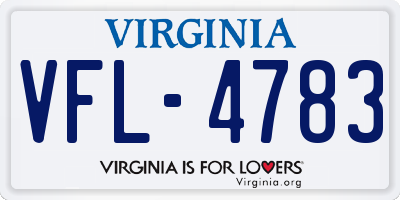 VA license plate VFL4783