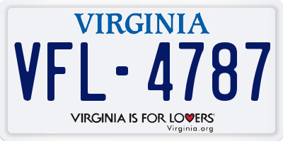 VA license plate VFL4787