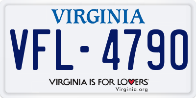 VA license plate VFL4790