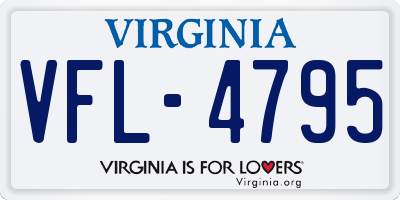 VA license plate VFL4795