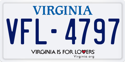 VA license plate VFL4797